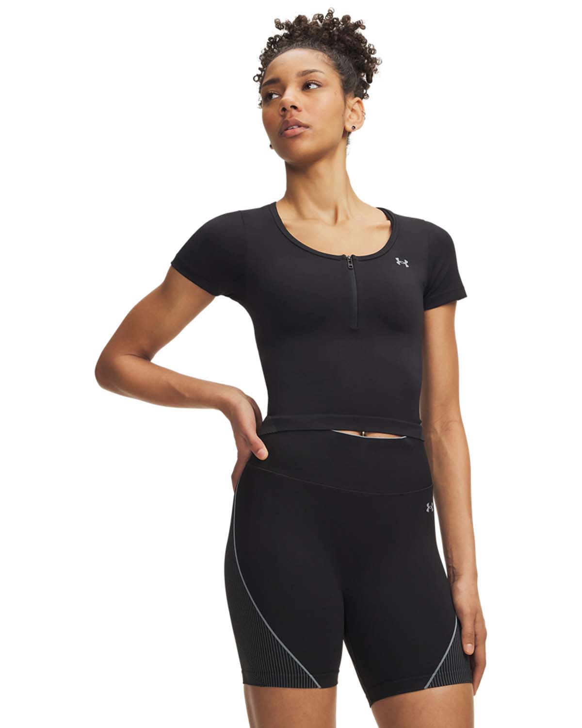 VANISH SEAMLESS CROP ZIP SS Тениска