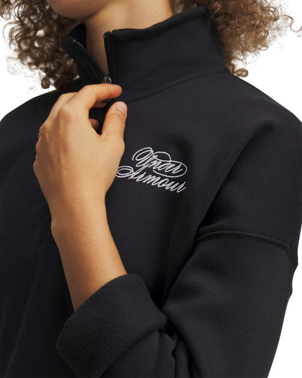 Блуза с дълъг ръкав Жени RIVAL FLEECE SCRIPT HZ Under Armour 