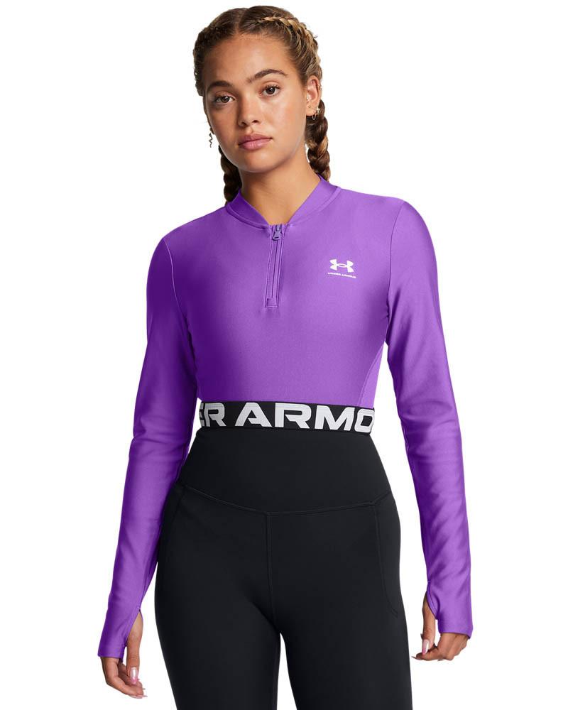 Блуза с дълъг ръкав Жени HEATGEAR RIB 1/4 ZIP LS Under Armour 