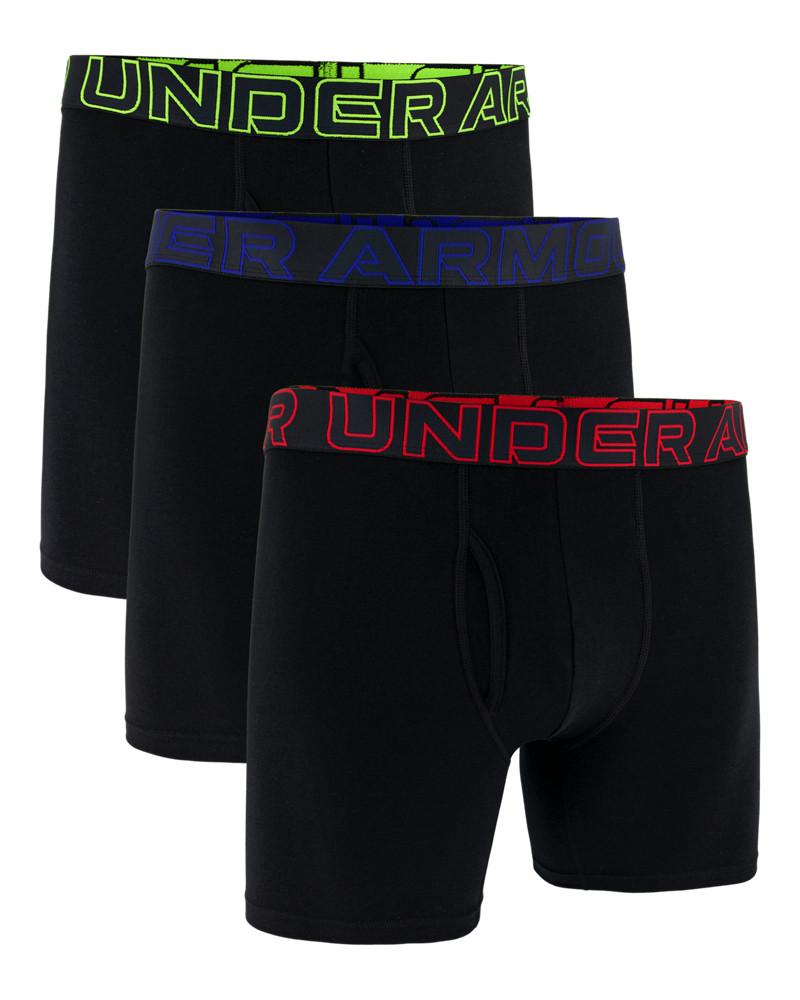 UA PERFORMANCE COTTON - SOLID 6 IN 3PK BOXERI 